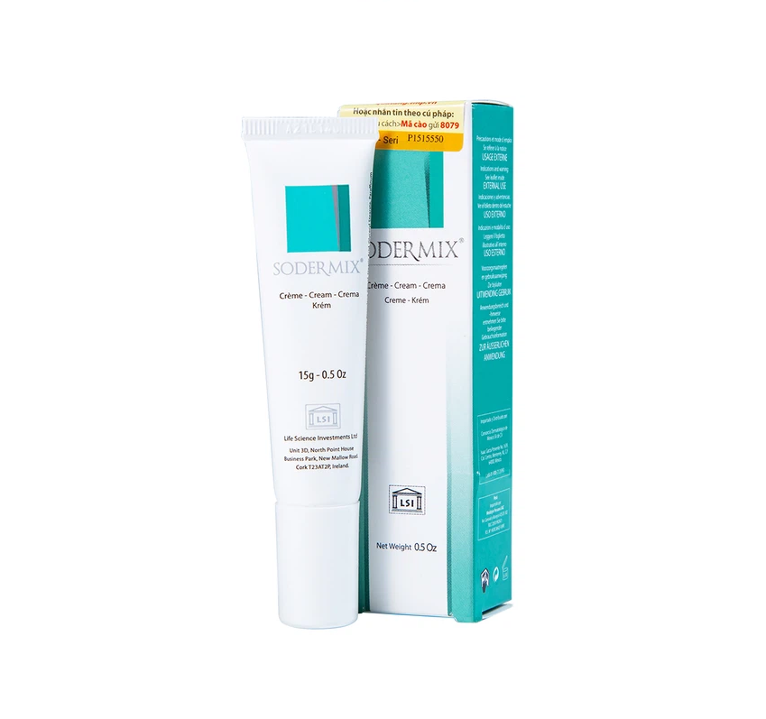 Sodermix Cream 15g - Dùng cho sẹo lồi, sẹo phì đại, chàm, chàm sữa cho trẻ nhỏ Sodemix