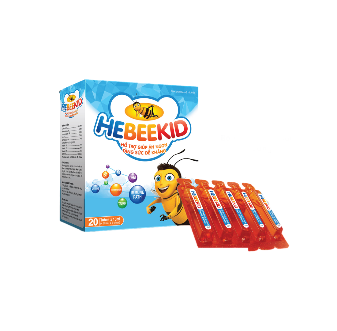 Siro HEBEEKID (Hộp 20 ống) - Ăn ngon, tăng sức đề khángn - Lysine, thymomodulin [Heebekid]
