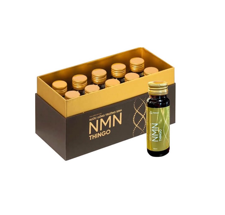 Nước uống trường sinh NMN Thingo - Giúp cải thiện sức khoẻ và trẻ hoá làn da (Hộp 10 chai x 50ml)