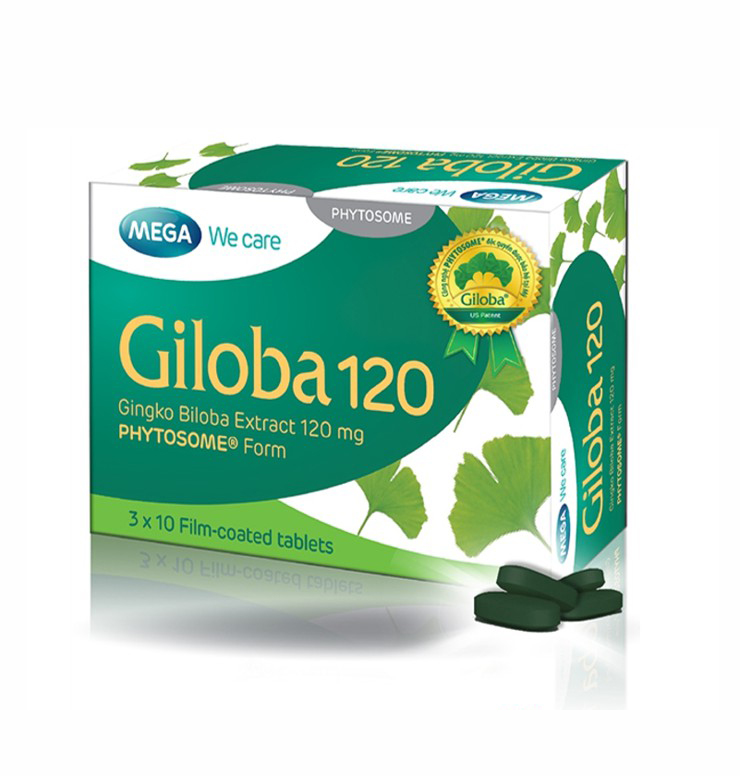 GILOBA 120 Mega We Care (Hộp 30 viên) - Cao lá bạch quả Ginkgo giloba