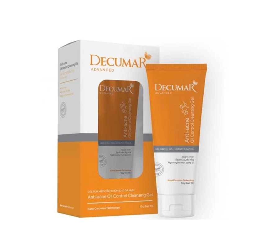 Gel rửa mặt giảm nhờn ngừa mụn Decumar Advanced